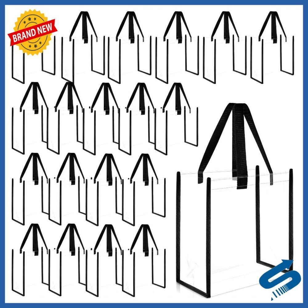 Clear PVC Tote Bags Bulk Pack Stadium Approved See Through Travel Beach